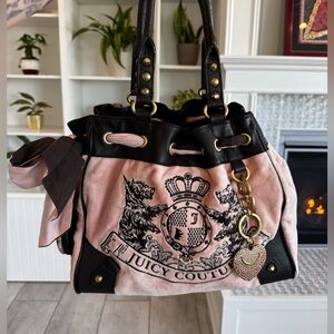 SOLD ❤️ Y2K Vintage Juicy Couture Pink Daydreamer Tote+Bag Charm